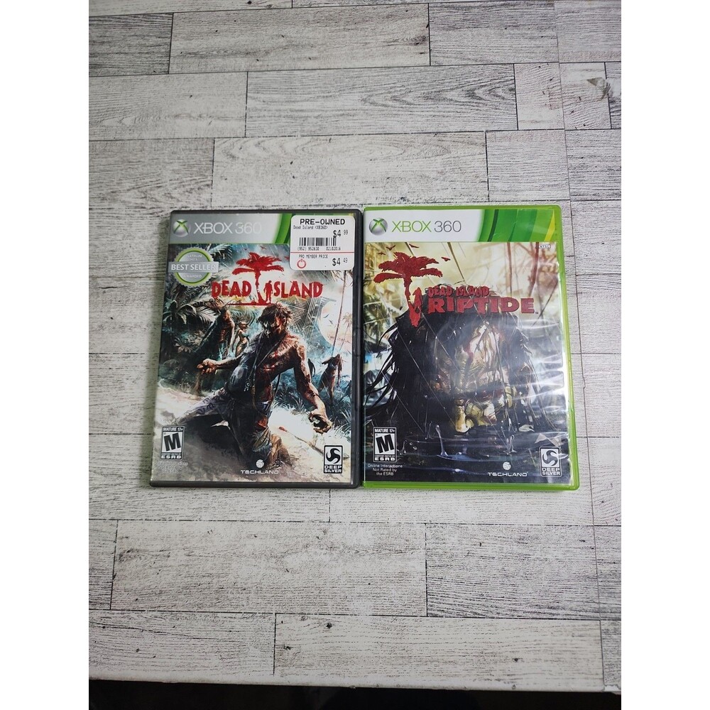 Xbox 360 "Dead Island" & "Dead Island: Riptide" 2 Video Game Lot